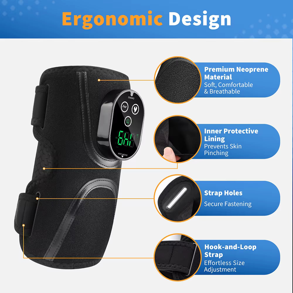 Electric Cordless Thermal Elbow & Joint Massager with Vibration Heat Therapy