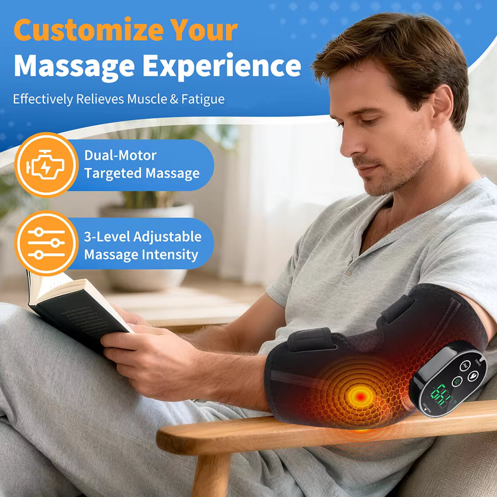 Electric Cordless Thermal Elbow & Joint Massager with Vibration Heat Therapy